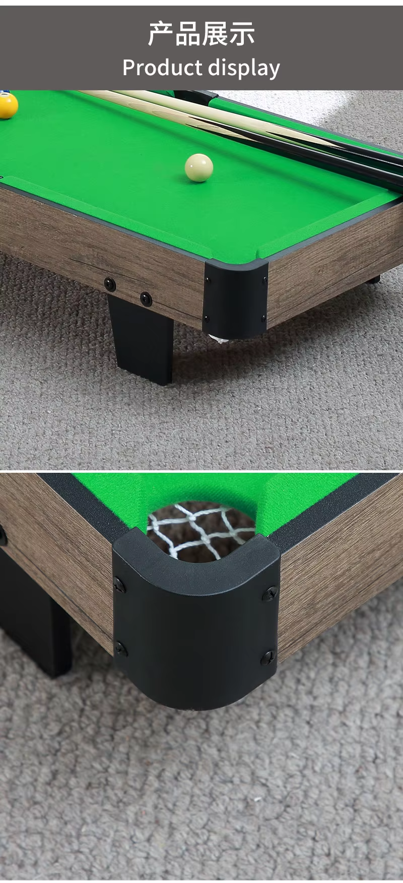 Portable Mini Tabletop Snooker Table, PVC Surface Mini Pool Game ...