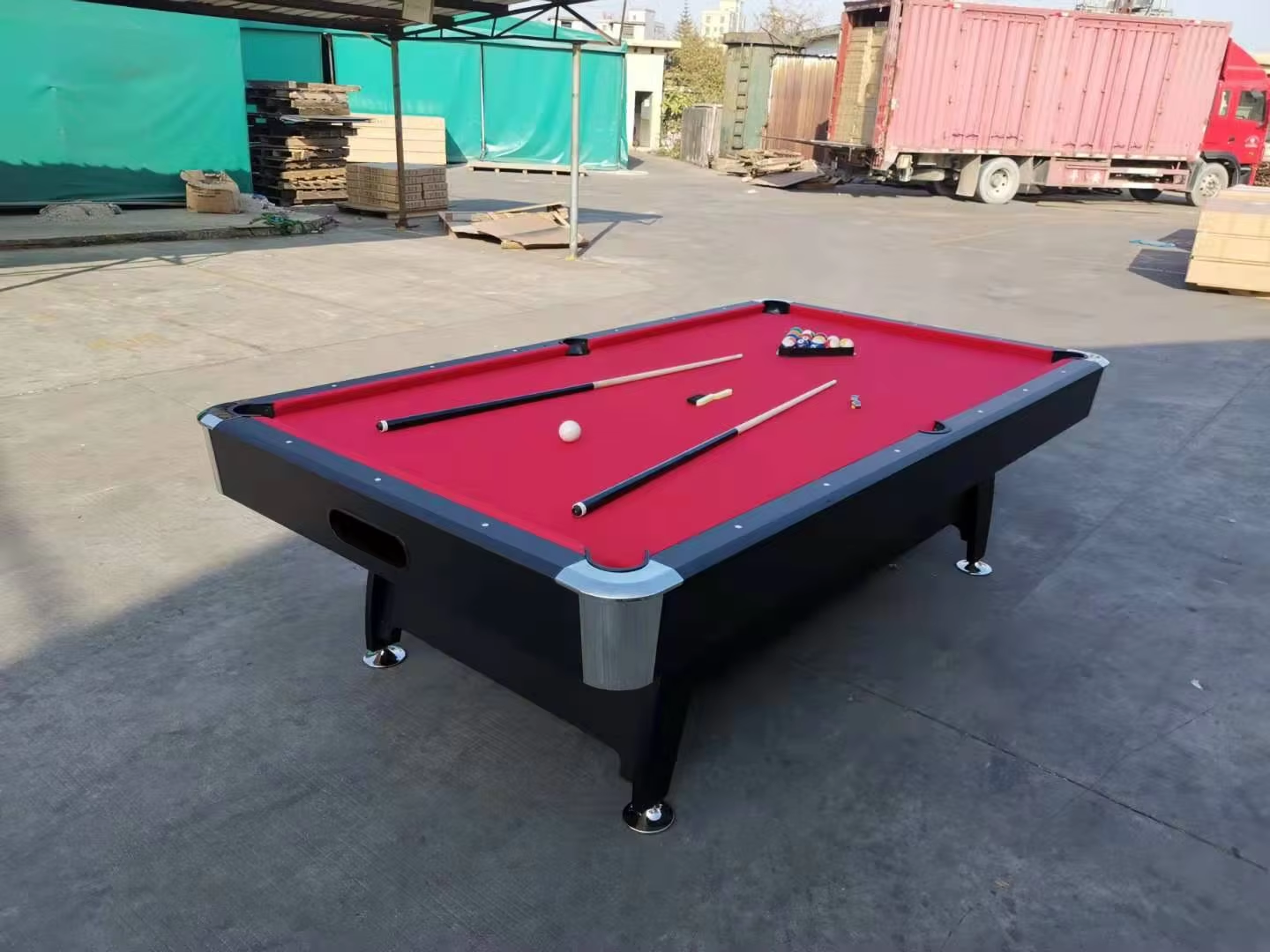 6ft Foldable Standing Pool Table, Portable Snooker Billiards Table with ...
